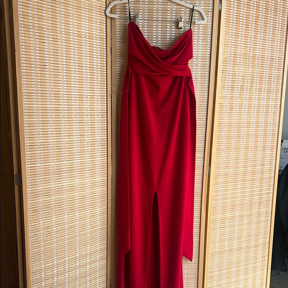 Lulu's Red Ruched Sweetheart Gown